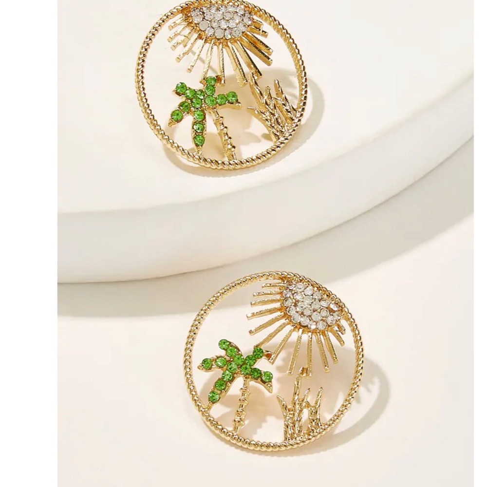 Fun Sun Scene Stud Earrings